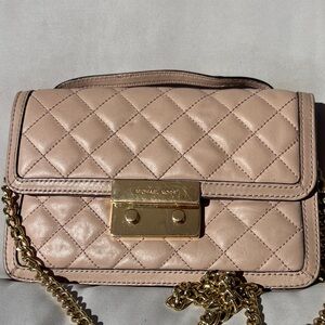 Michael Kors Quilted Blush Pink Leather Chain Bag